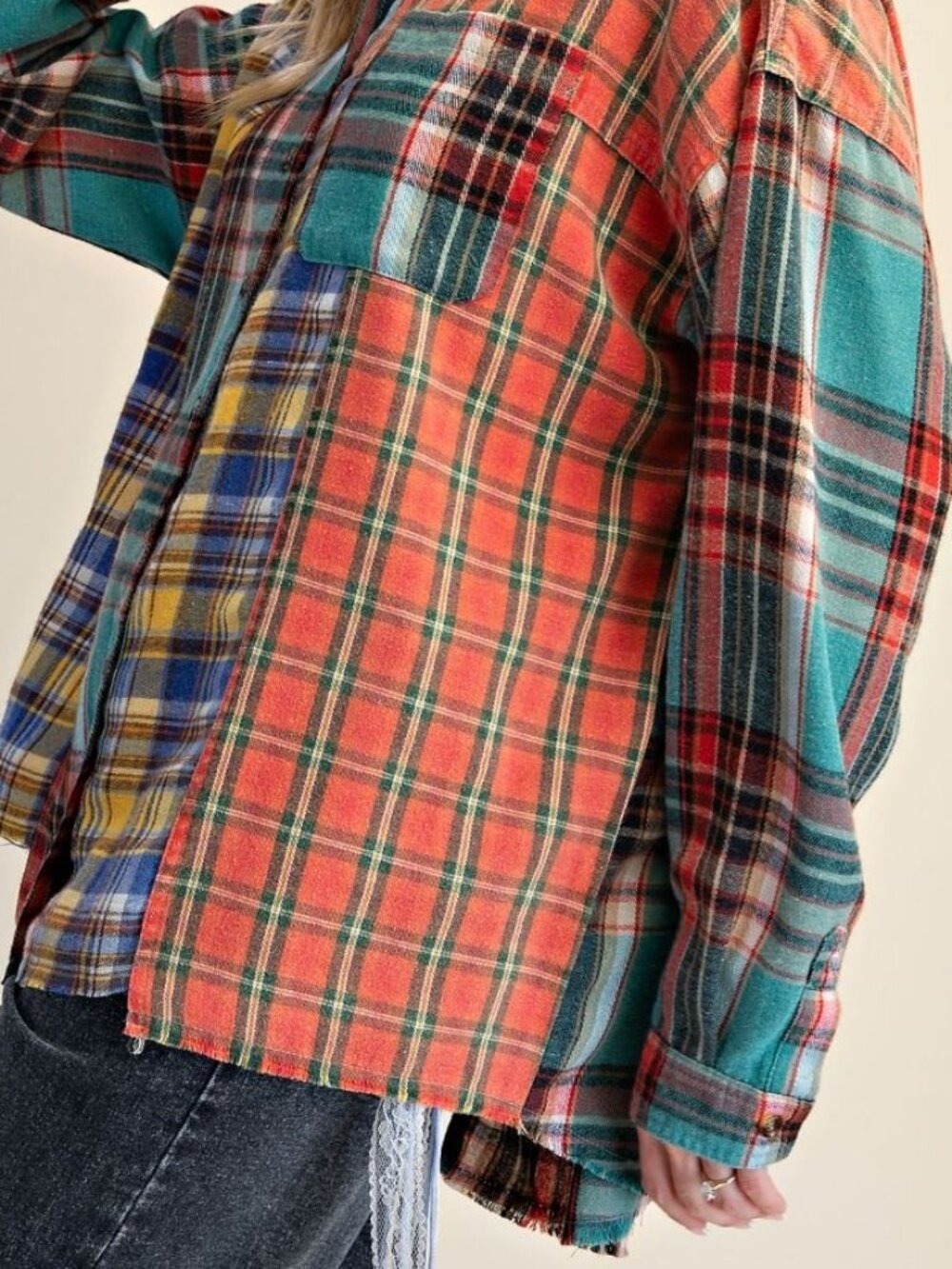 NWT Super Soft Easel Mixed Button Down Shirt - Picture 16 of 16